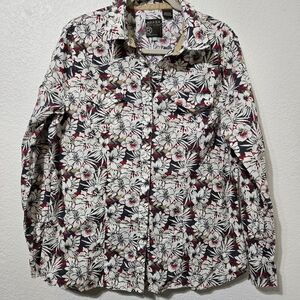 Roper Pearl Snap Western Rodeo Cowboy Long Sleeve Shirt Embroidered Mens XL